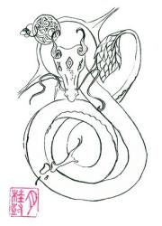 Carte Pinceau Encre Dragon Eau | hoshimagu.com